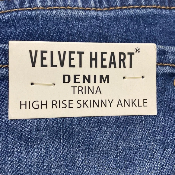 Velvet Heart NEW Trina High Rise Skinny Ankle Jean Pink Stripes Size 27 - Picture 10 of 13